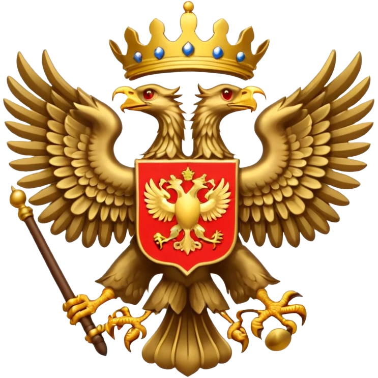 coat of arms of Russia as an emoji, focus on double-headed eagle, minimal details emoji