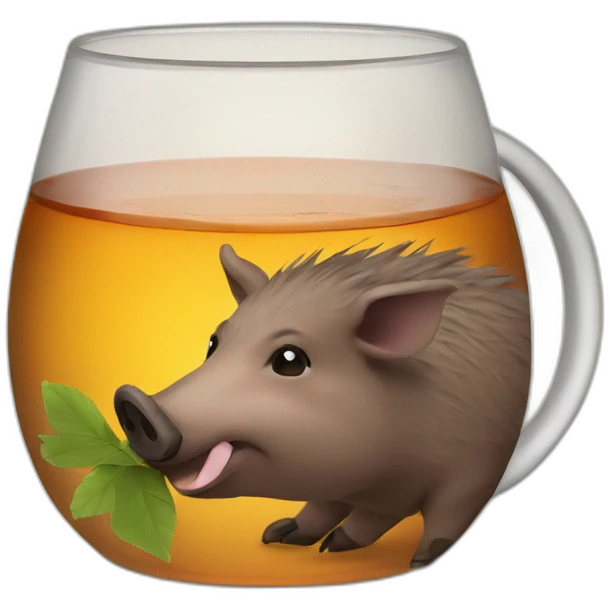 Wild boar drink tea emoji