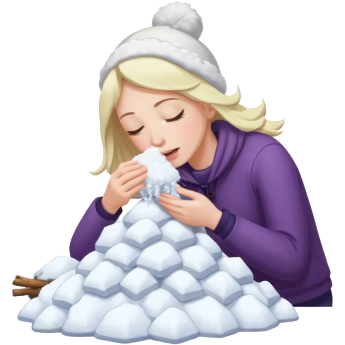 Nose smelling pile of snow emoji