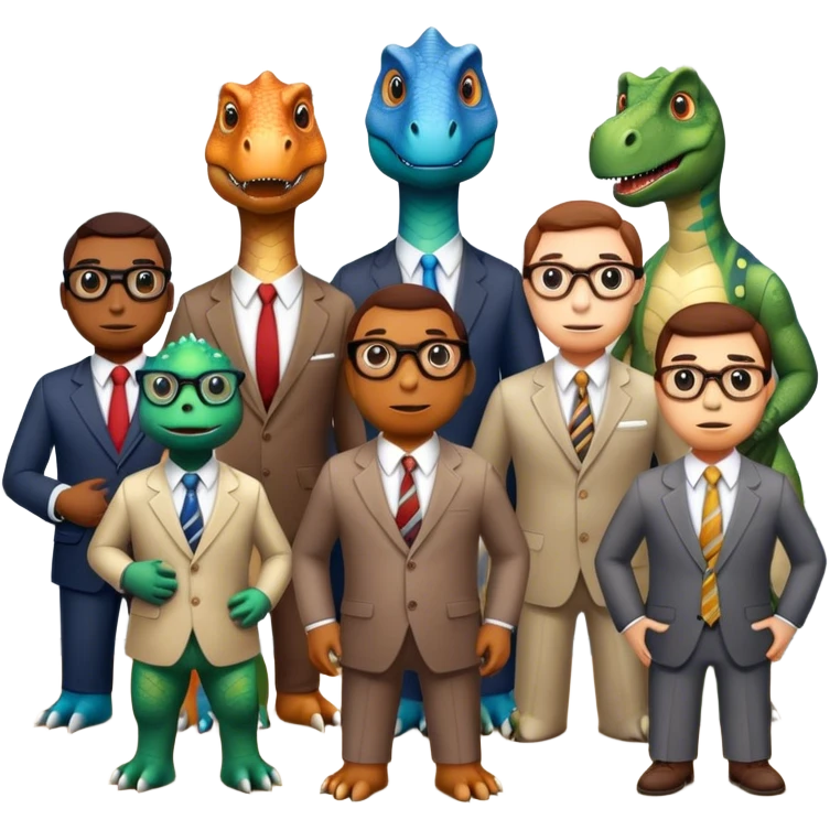 dinosaurs working in an office emoji