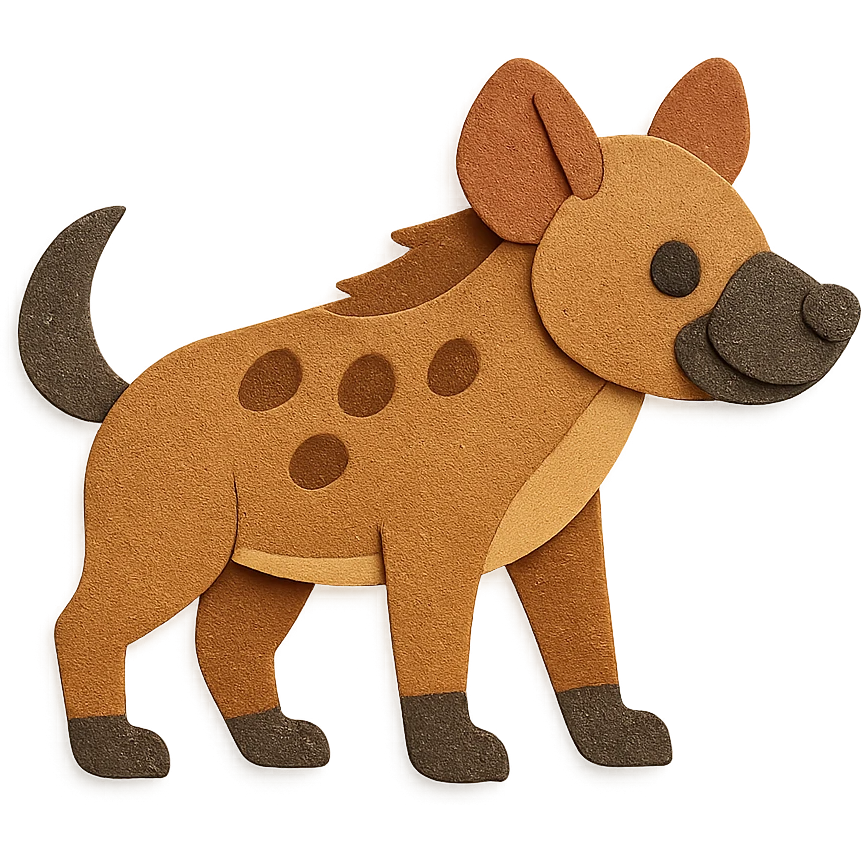 hyena, paper craft style emoji