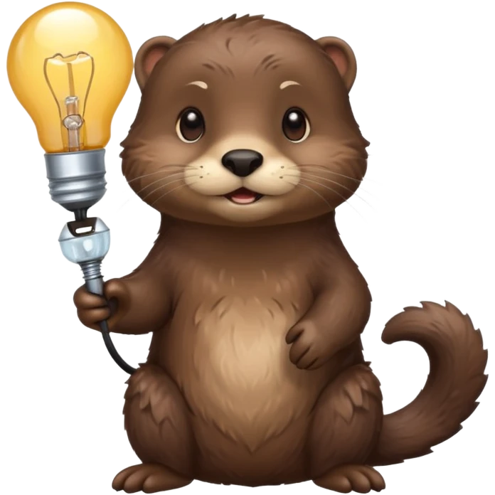 otter holding one lightbulb emoji