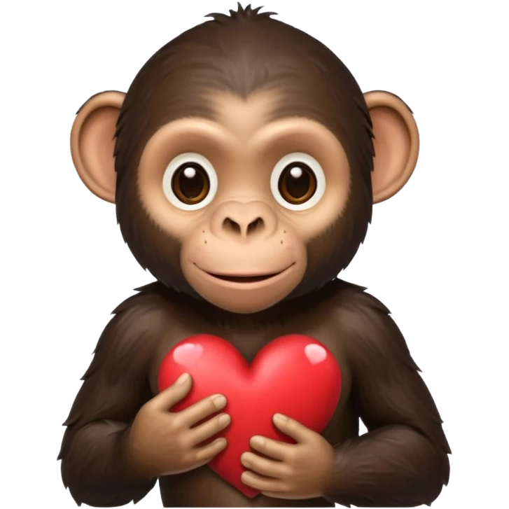 un chimpanze con un corazon emoji