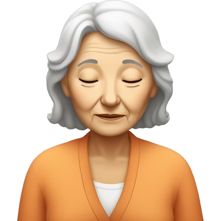 old lady meditating emoji