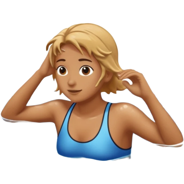 swimming side view in the water lake. emoji