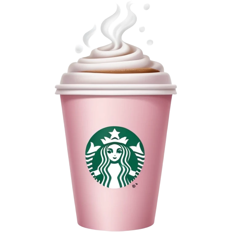 Starbucks pale pink paper cup of coffee  emoji