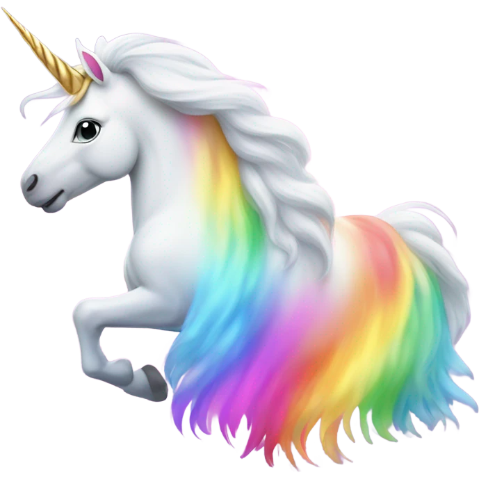 Unicorn farting rainbow emoji