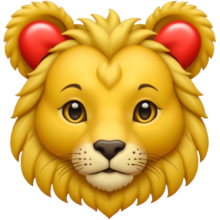 León con corazones en el ojo emoji