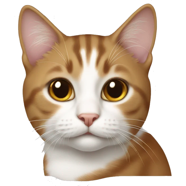 Cat brown and white  emoji