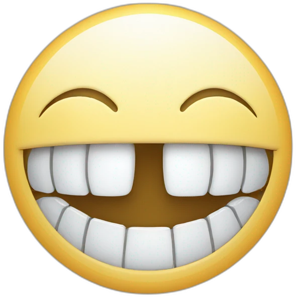 smiling emoji with platinum teeth emoji
