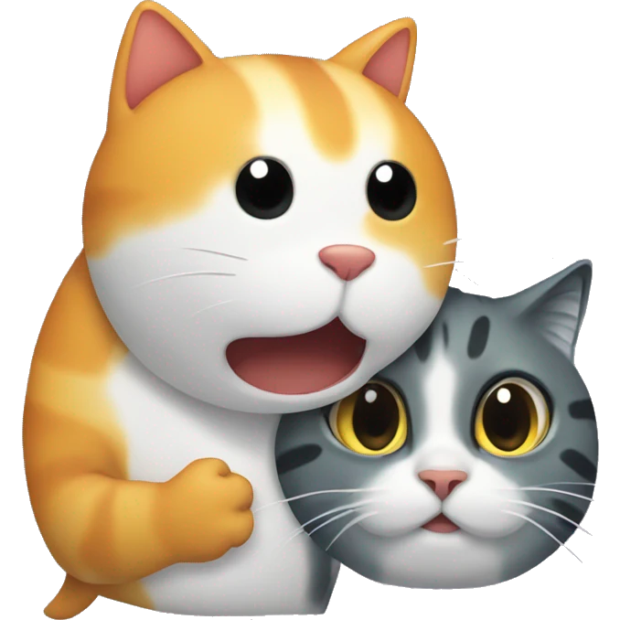 A fish and a cat hugginng emoji
