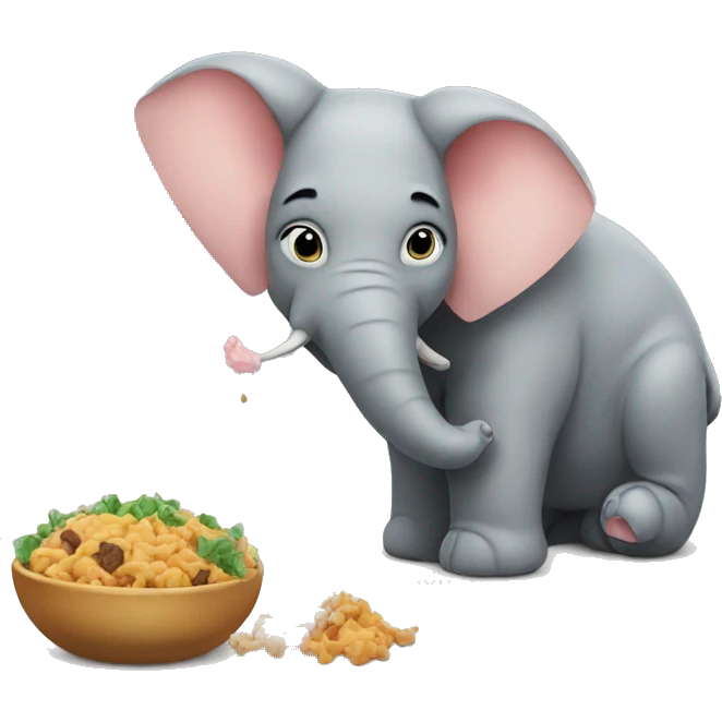 Cat eating a tiny elephant  emoji