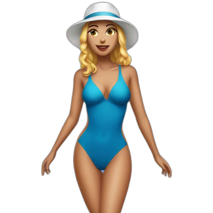 sexy woman on high heels swimming suit long legs emoji