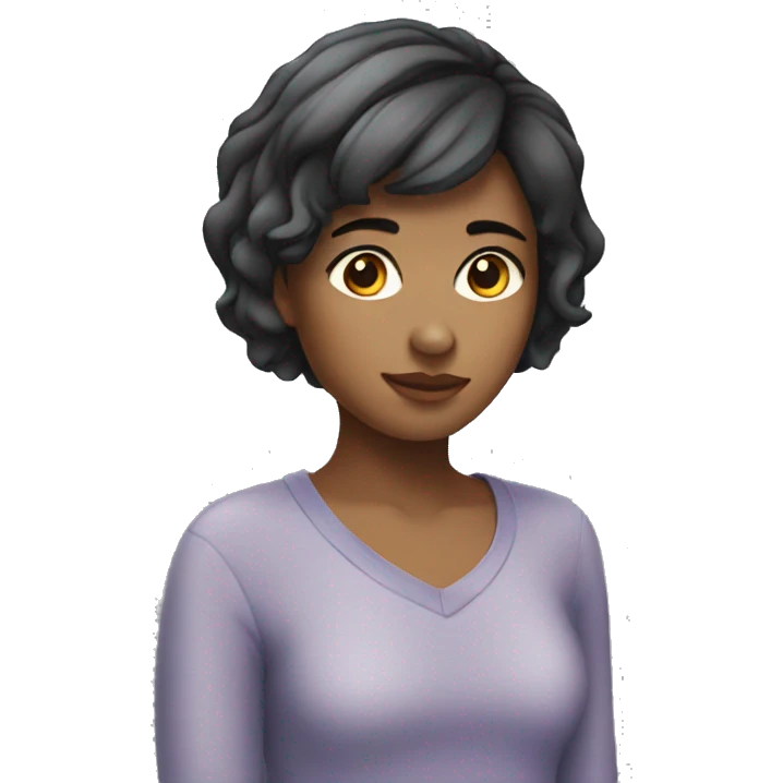19 years old girl with short hair and small eye emoji