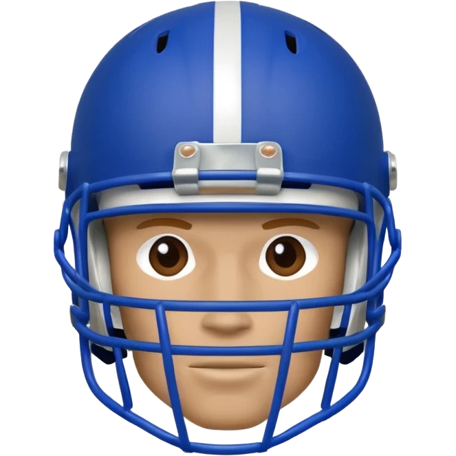 College football player helmet in a royal blue color Half face emoji