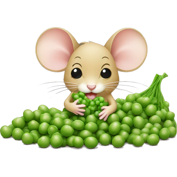 mouse eating peas with applesauce emoji