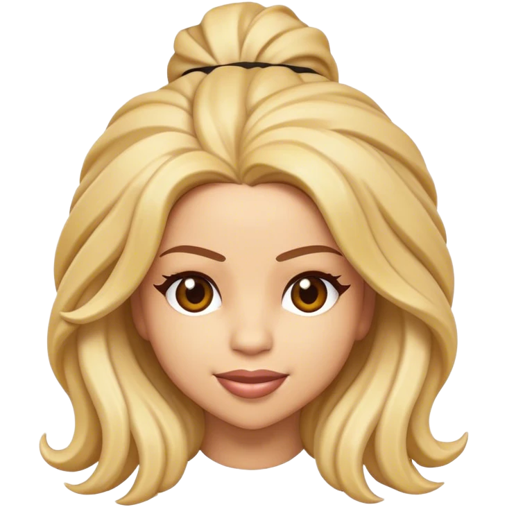 Cinematic Realistic Shakira Pop Culture Emoji, depicted with an energetic, dynamic portrayal of the global pop star rendered with lifelike textures and vibrant, charismatic lighting. emoji