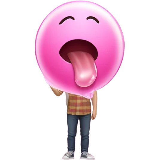 Me blowing bubble gum bubble emoji