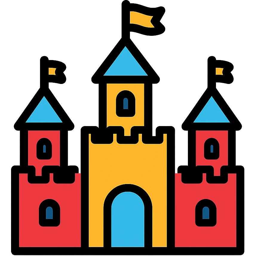 brilliant castle colored icon with black outlines emoji