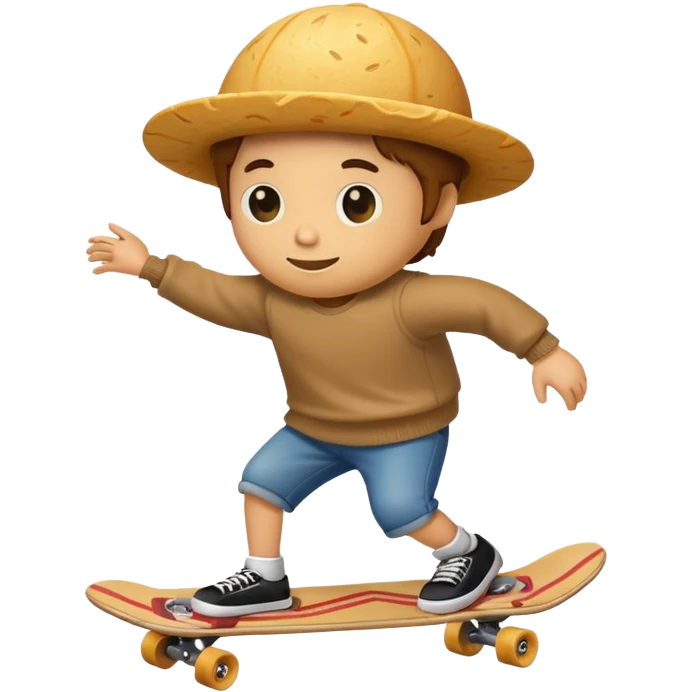 Tortilla riding a skateboard  emoji