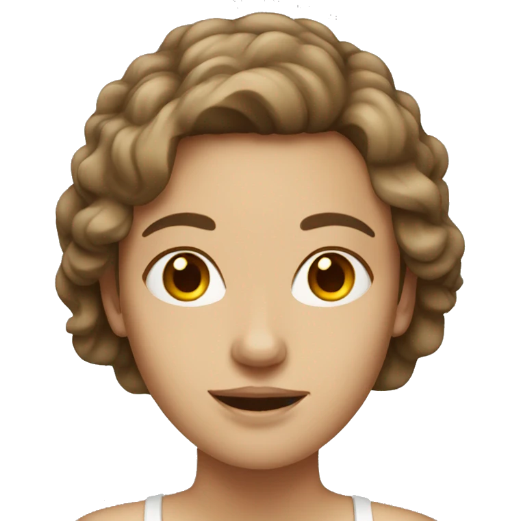 Brown haired white woman emoji