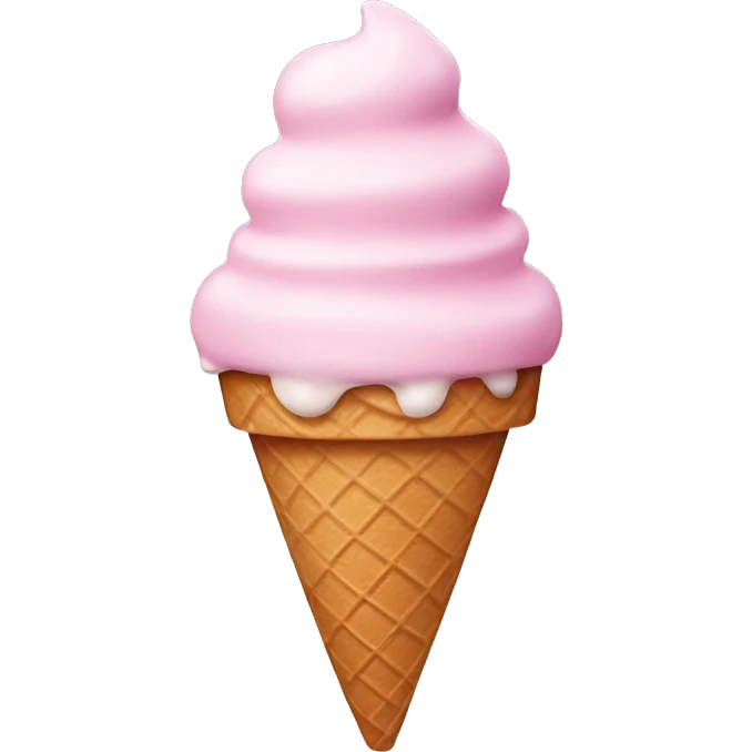 Ice cream cone with light pink ice cream  emoji