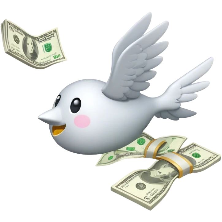#61BEB0 money flying  emoji