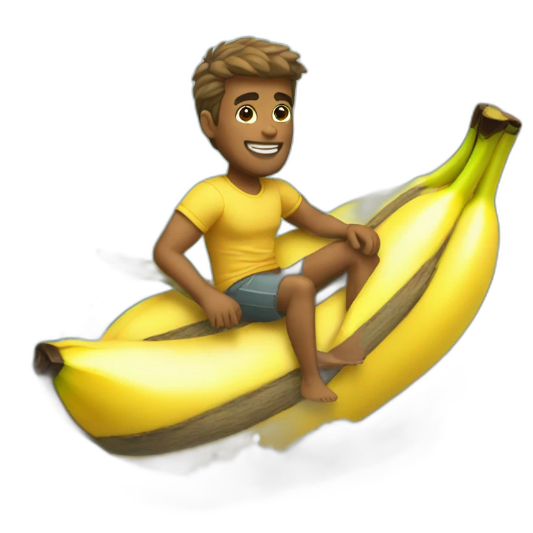 Guy on a banana boat emoji