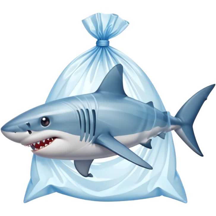 shark in plastic bags emoji