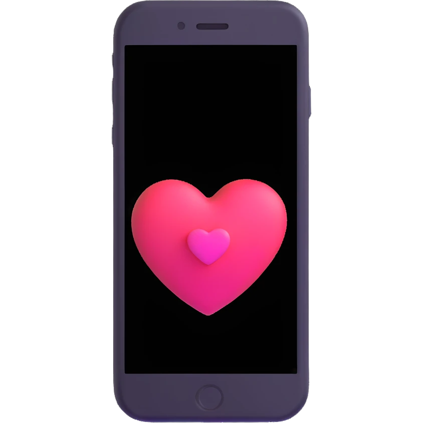 phone with an Instagram-like heart notification popping out emoji