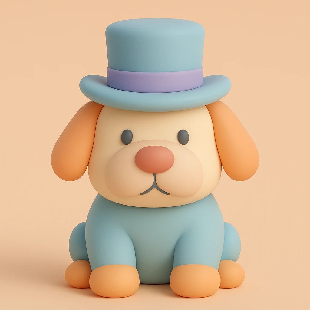 dog with tophat emoji