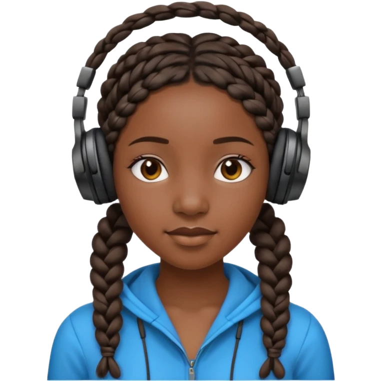black girl with beats with twists braids emoji