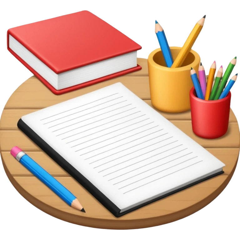 library school books,pencil,rubber emoji