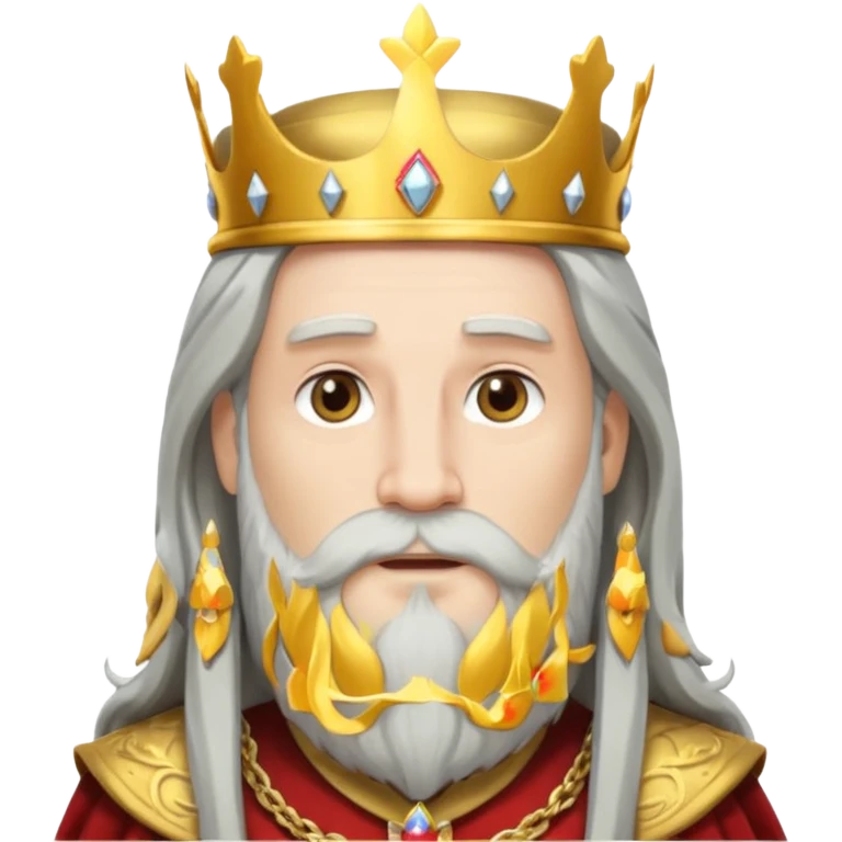 king with pure grey long haired emoji