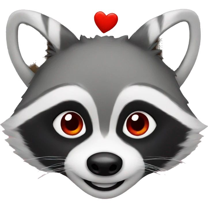 Raccoon with hearts emoji