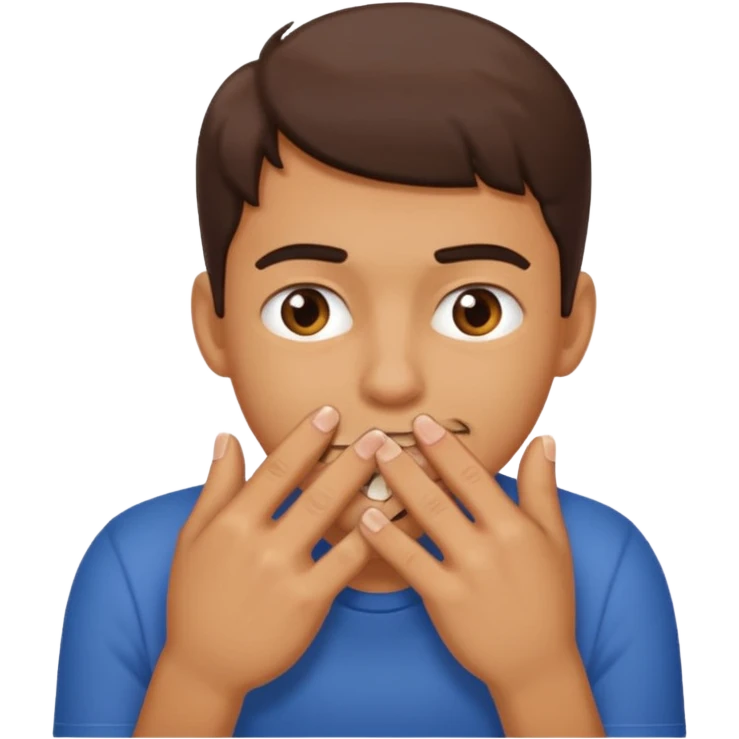 Biting nails on his right hand. emoji