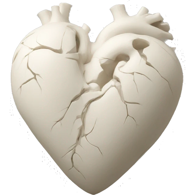 Ancient Greek Realistic Heart Sculpture, Off-white emoji