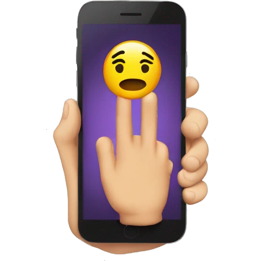Manos en un celular emoji