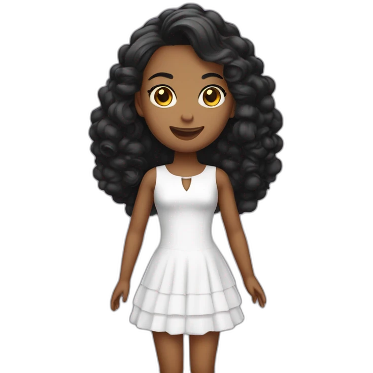 Moça branca de vestido cor preta emoji