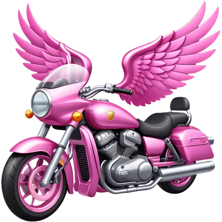 Motorcycle with pink wings emoji