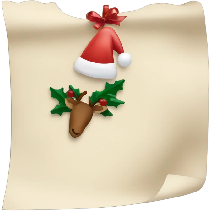 Piece of paper with Christmas decor  emoji
