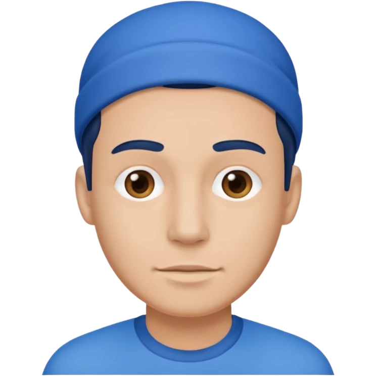Guy wearing all blue emoji