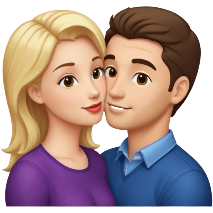 a good looking man and good looking woman are Kissing, indoor emoji