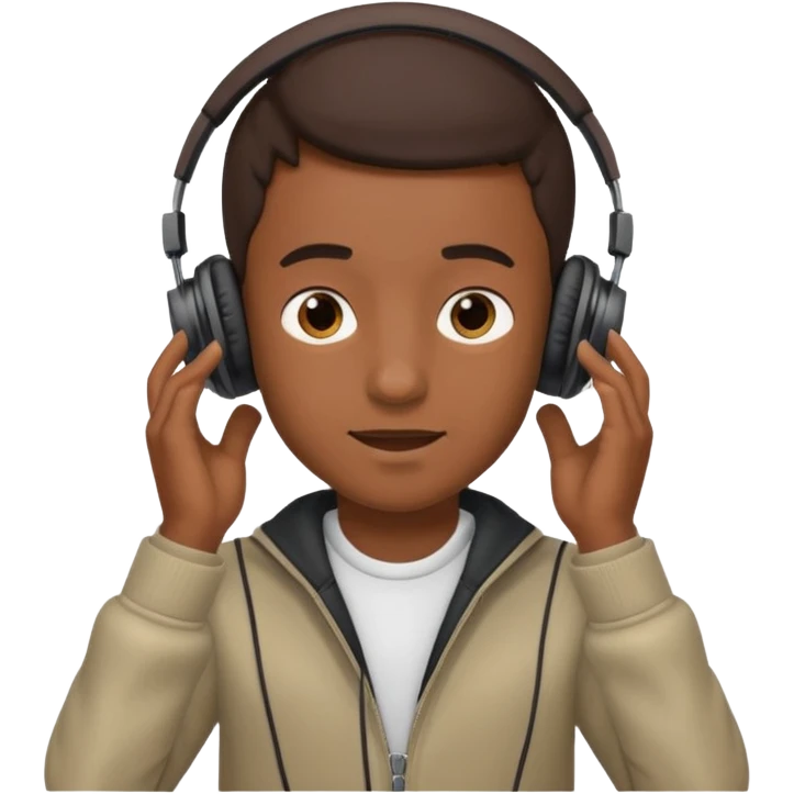 a boy fully takes off his headphone from his head emoji