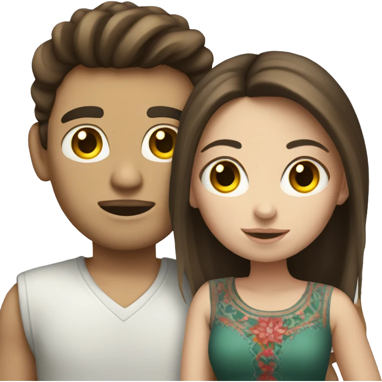 Pale brunette girl with mexican boyfriend emoji