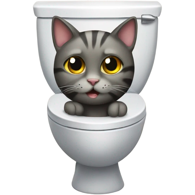 Cat going on a toilet emoji
