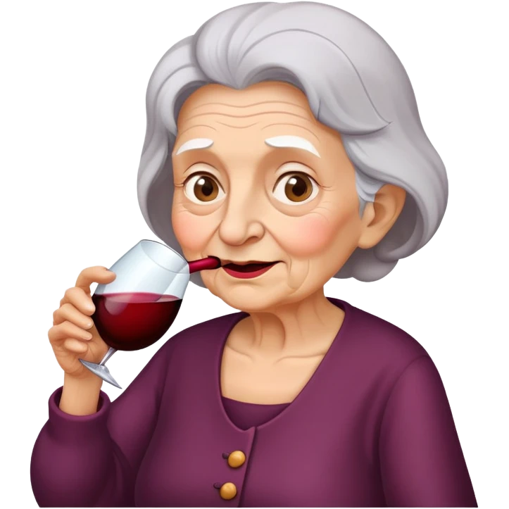 Old woman drinking a gallon of wine emoji