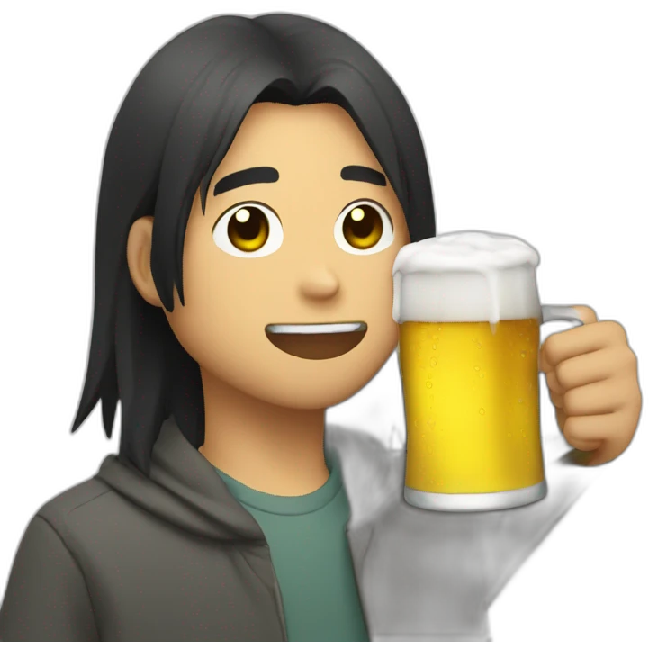 aizawa drinking beer emoji