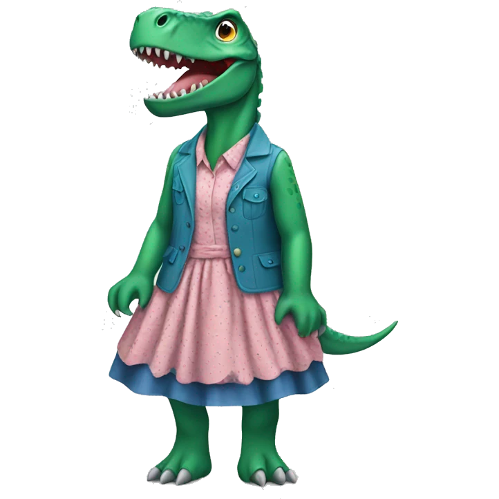 dinosaur with dress   emoji