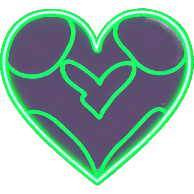 full heart in neon green emoji